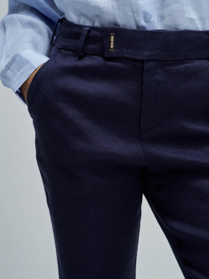 Chino flare linen trousers