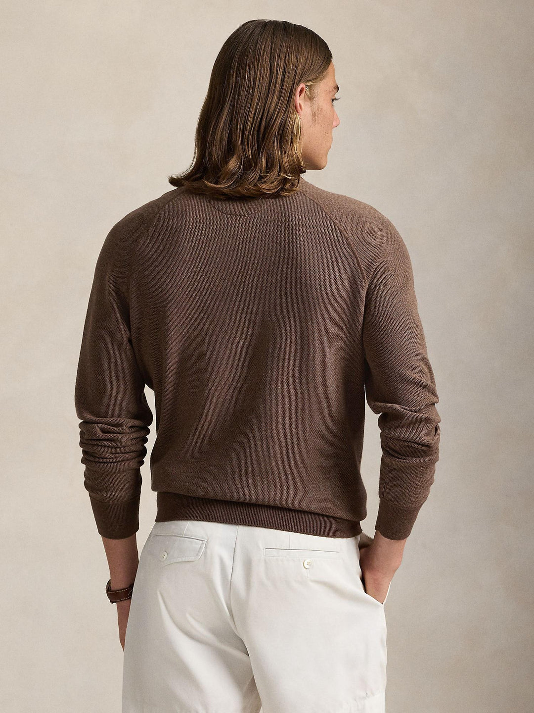 Textured Cotton Crewneck Sweater