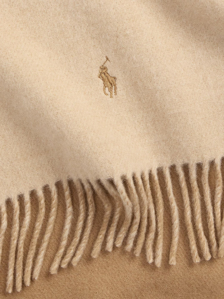 FRINGE TRIM WOOL SCARF