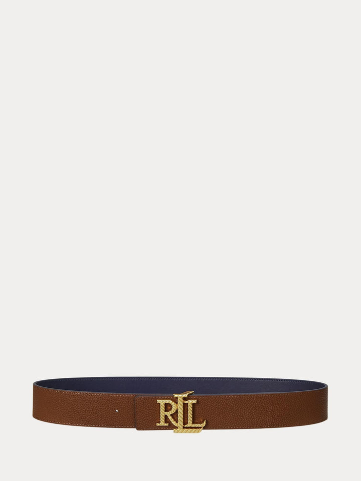 Reversible leather belt wide