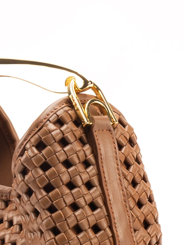 Small Boomerang Woven Leather