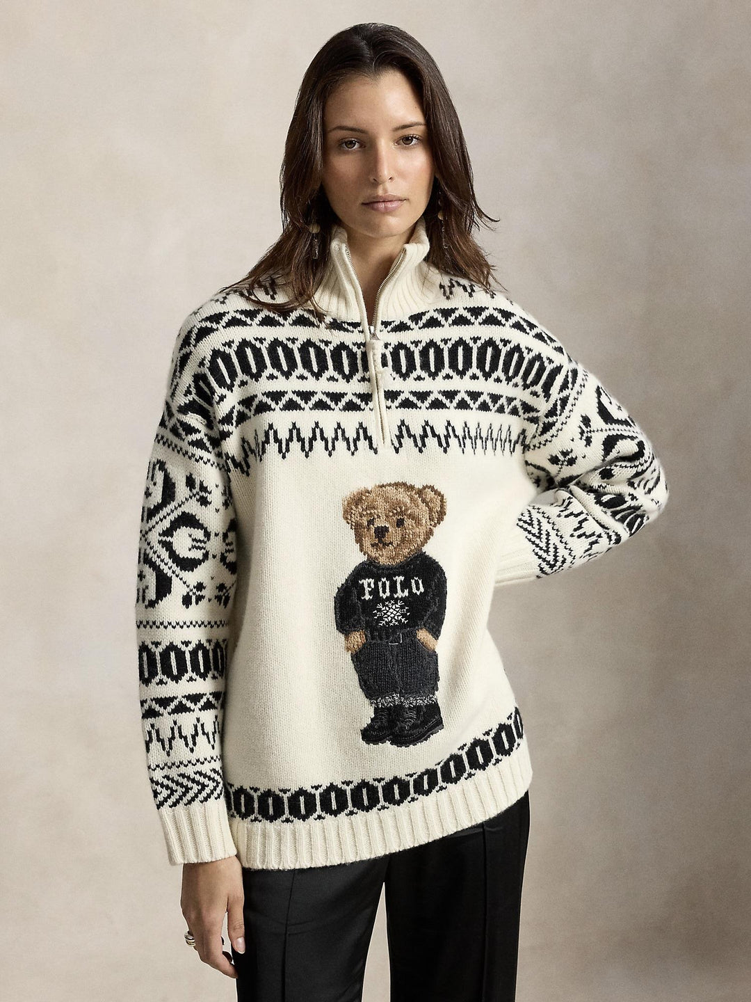 Ski polo bear quarter zip