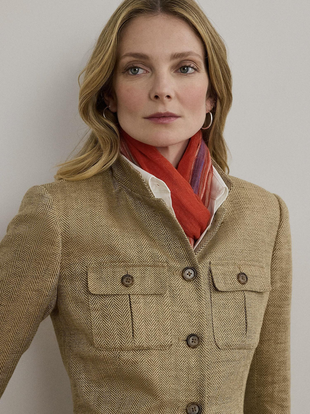 Herringbone linen jacket