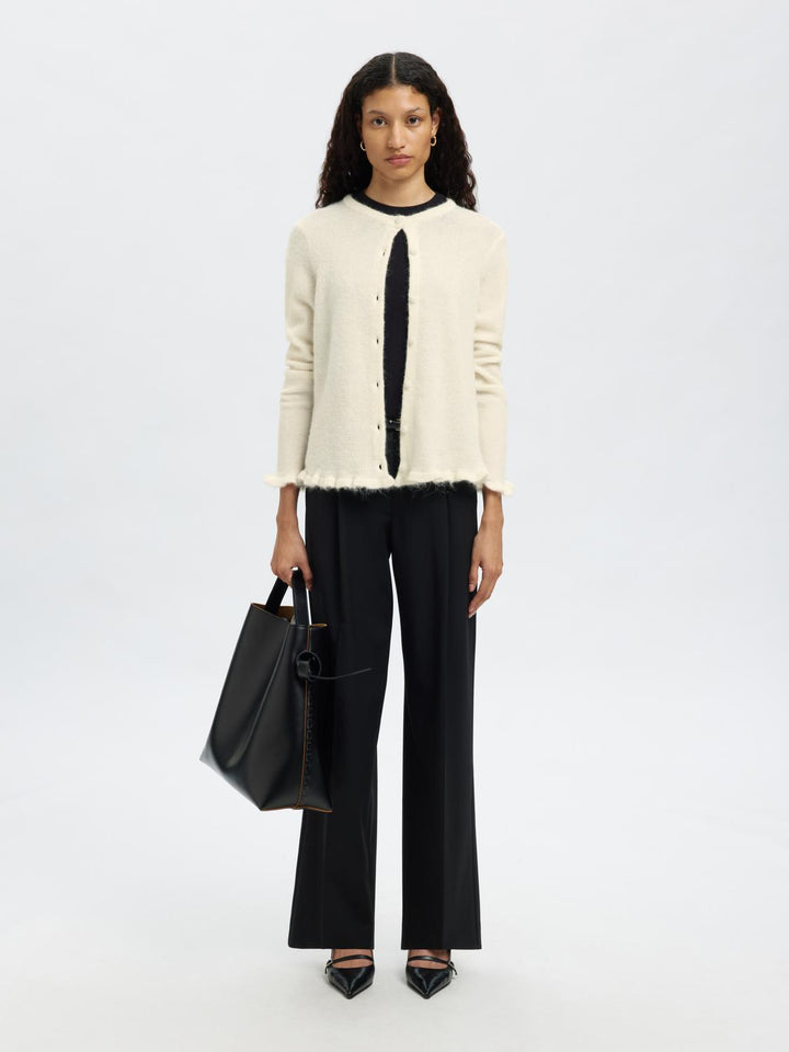 Slflulu Frill Ls Knit Cardigan