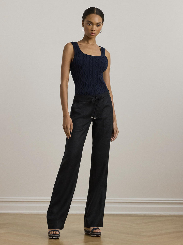 Wide leg linen pant