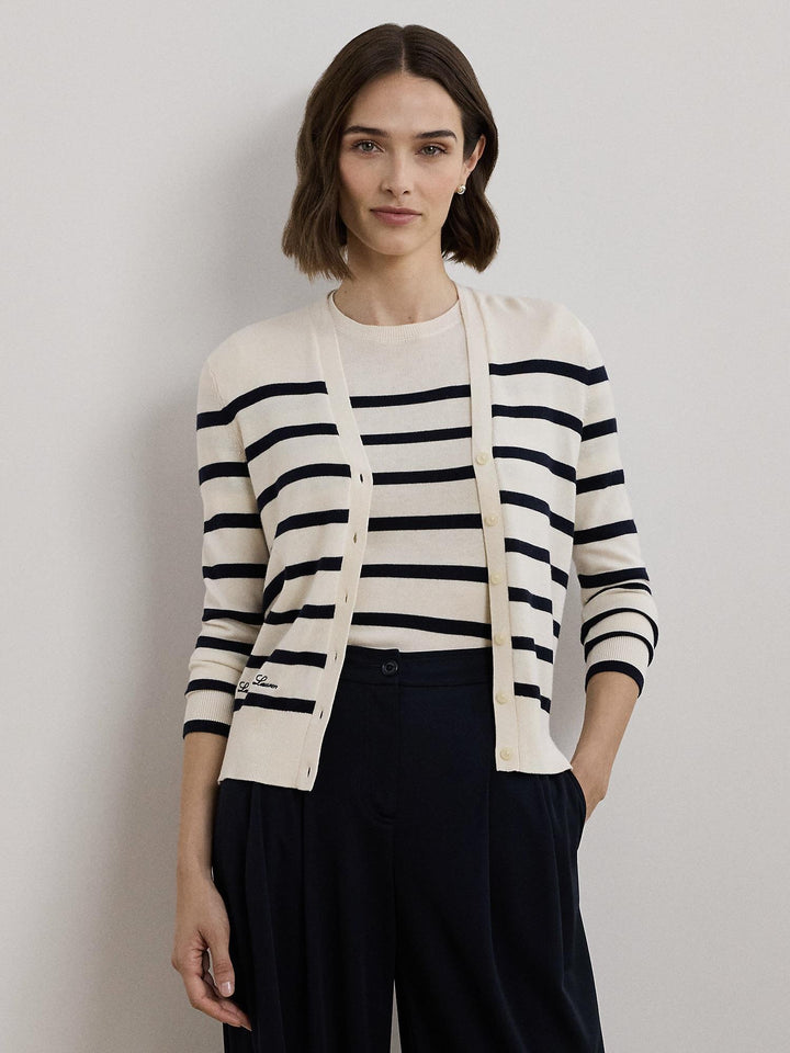 Stripe cotton cardigan