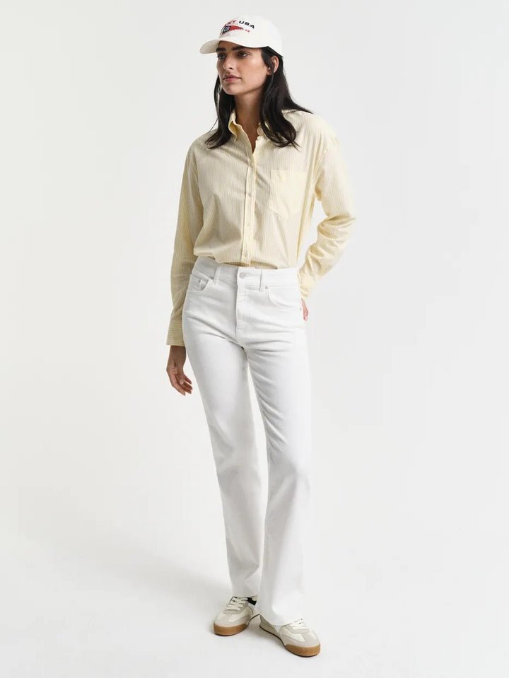 Slim Flare White Jeans