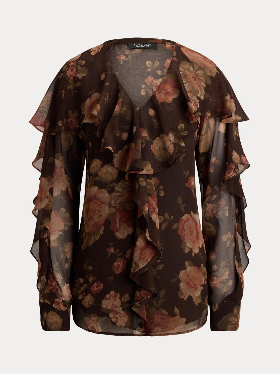 Floral Ciffon V-Neck Blouse