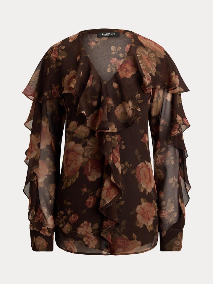 Floral Ciffon V-Neck Blouse