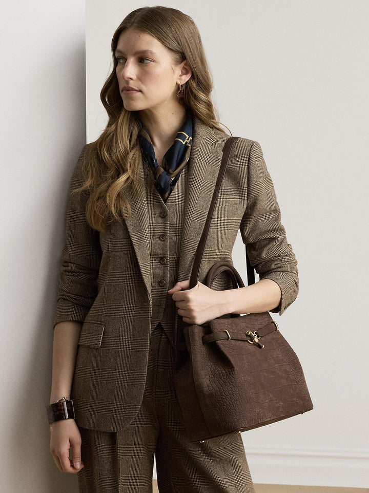 Embossed Nubuck Large Blaike Satchel