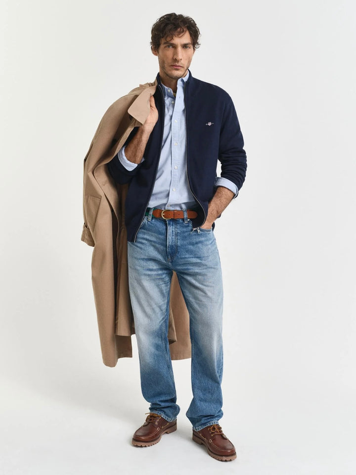 Bomullscardigan Med Glidelås