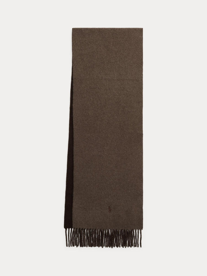 Fringe trim wool scarf