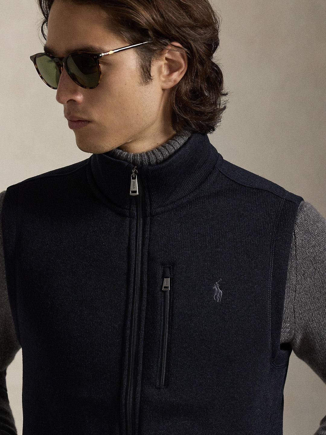Brushed Fleece Mockneck Vest