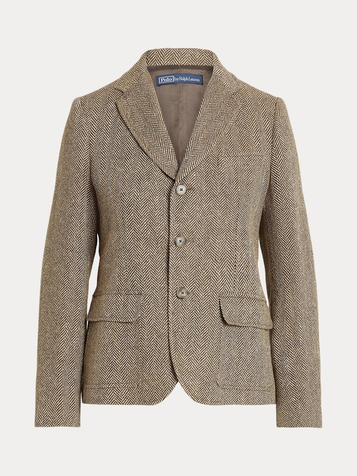 Single breasted herringbone blazer