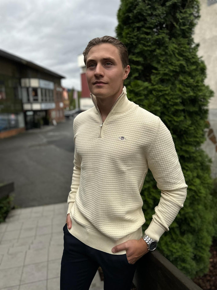 Cotton Textured Half Zip