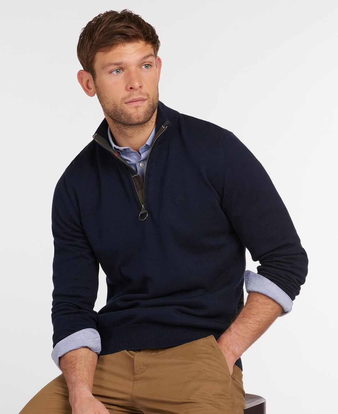 Cotton half zip