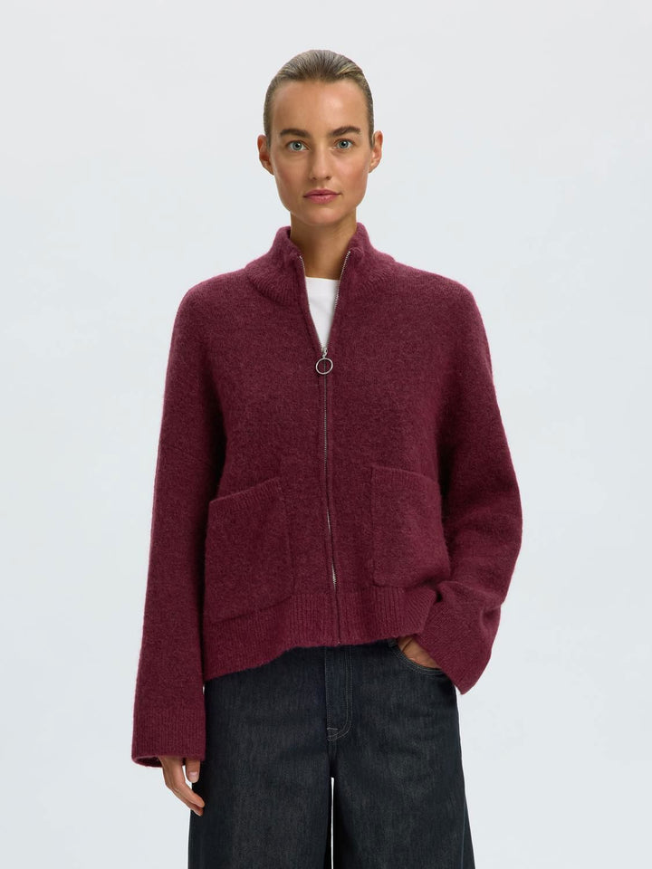 Slwsia Ras Ls Knit Zipper Cardigan