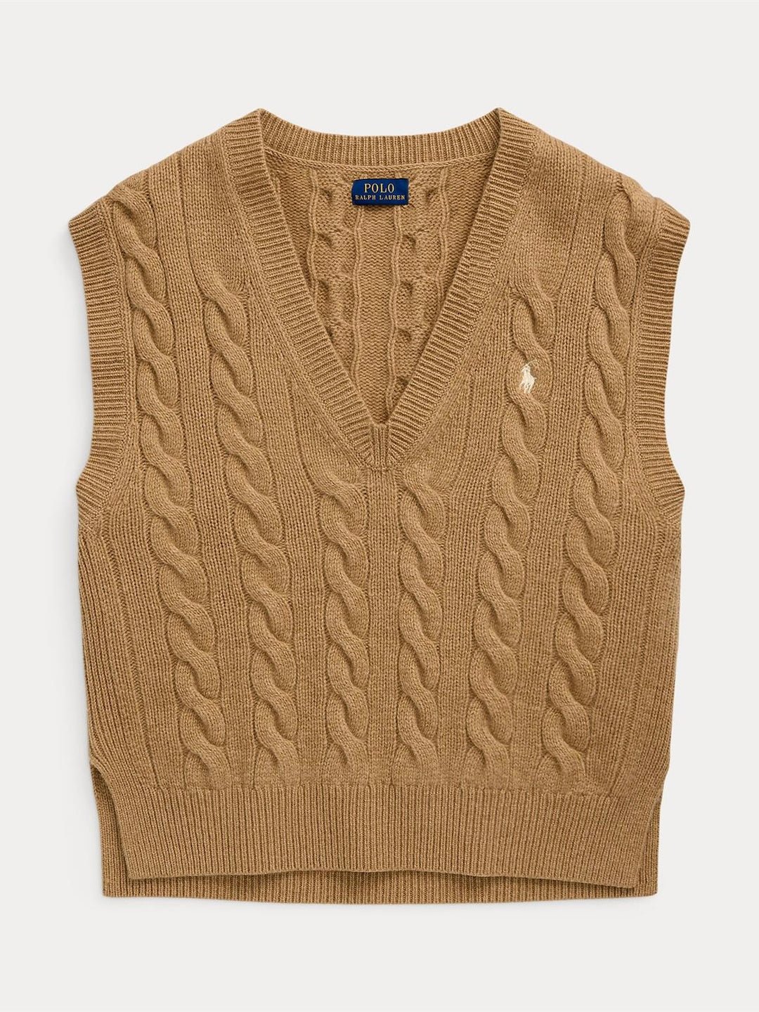 Cable knit cashmere vest