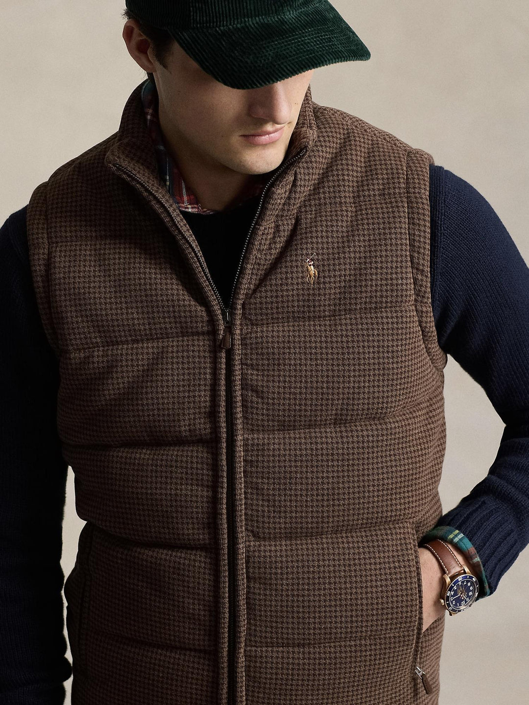 Houndstooth Double Knit Vest