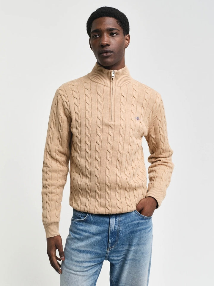 Cotton Cable Half Zip