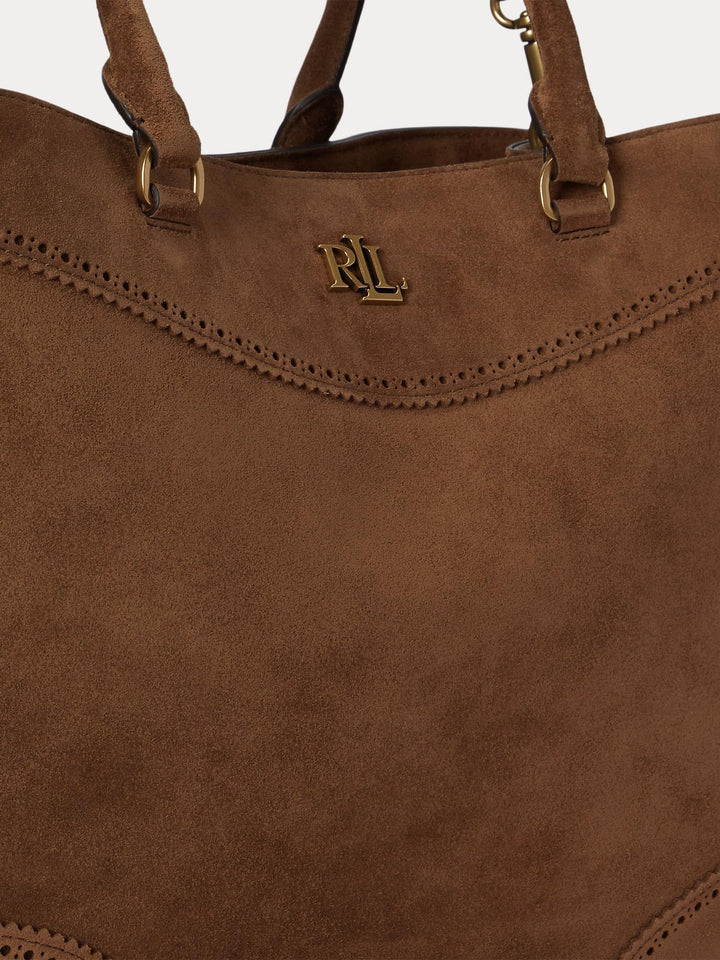 PERFORATED SUEDE LARGE MARCY SATCHEL