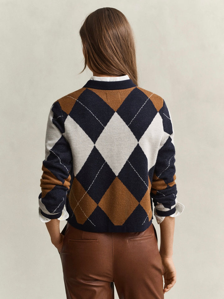 Argyle C-Neck Cardigan