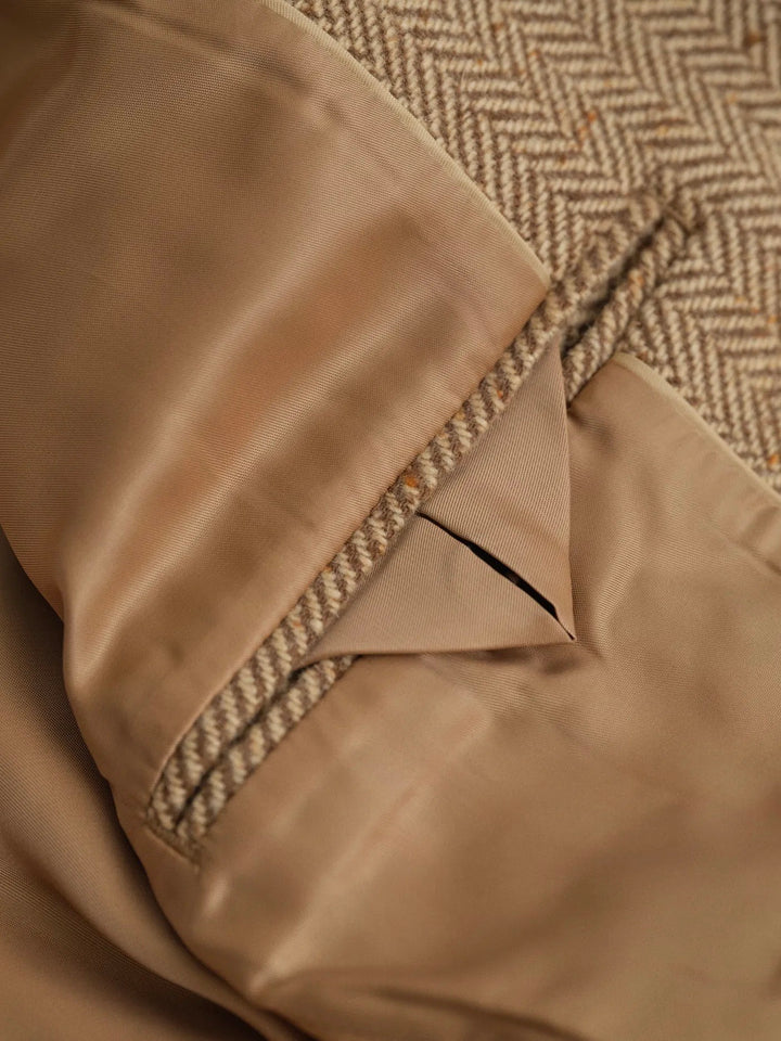 Slim wool blend herringbone