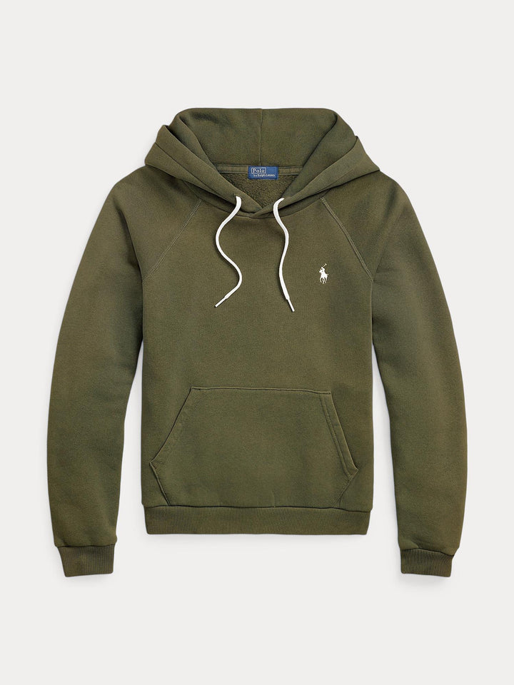 Shrunken fit fleece hoodie