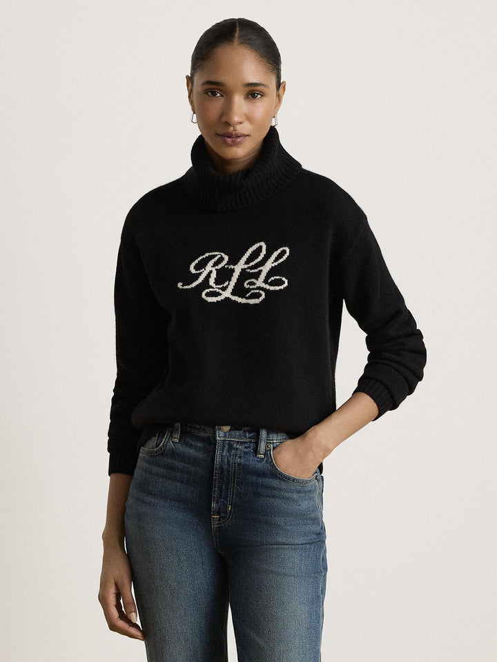 Logo cashmere turtleneck sweater