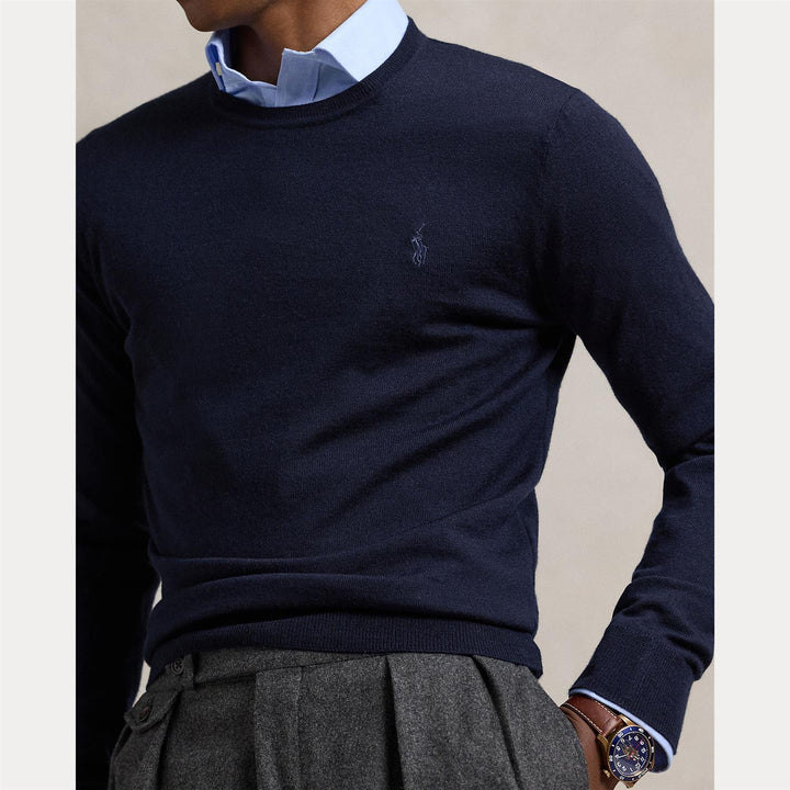 Slim fit wool crewneck