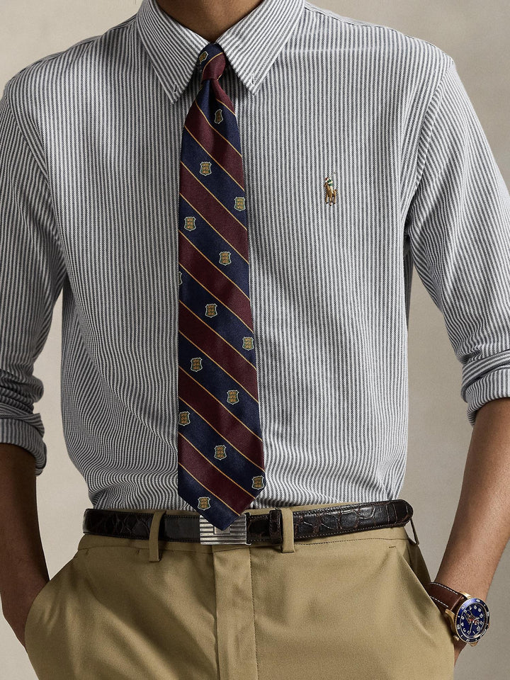 Striped Knit Oxford Shirt