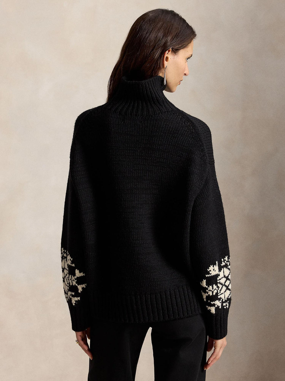 Snowflake Wool Turtleneck Sweater