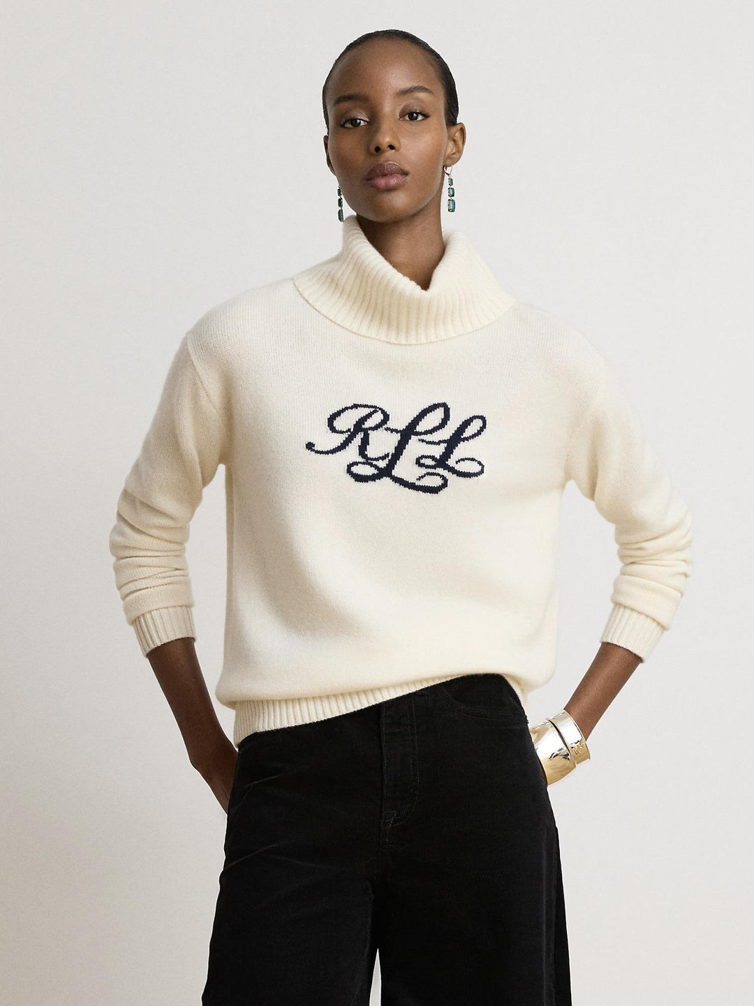 Logo cashmere turtleneck sweater