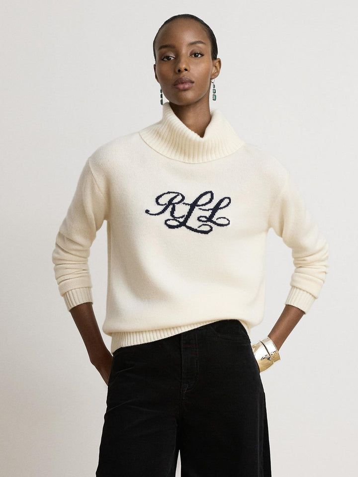Logo cashmere turtleneck sweater