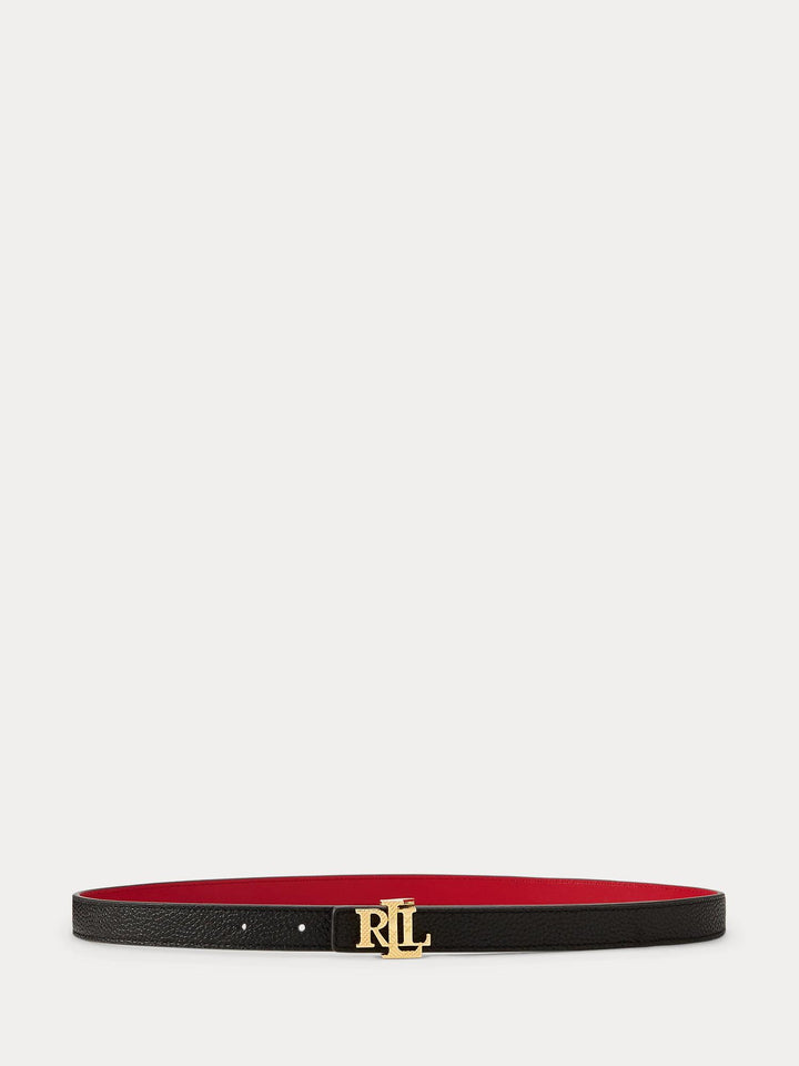 Logo Reversible Pebbled Skinny Belt
