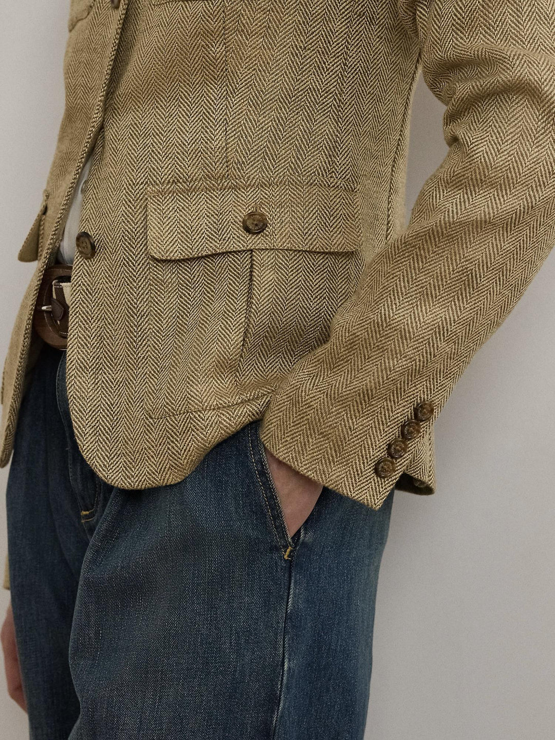 Herringbone linen jacket