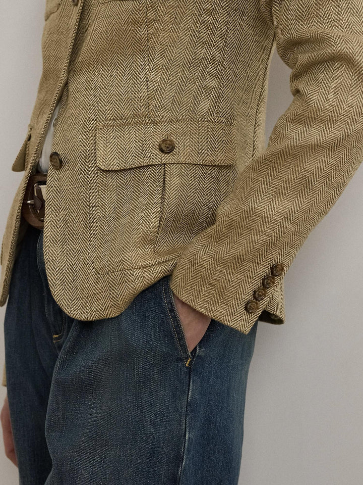 Herringbone linen jacket