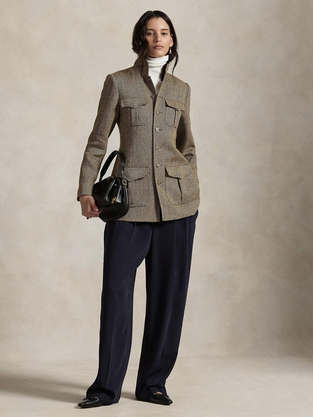 Linen Blend Herringbone Jacket