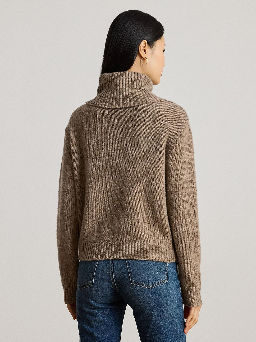 Buckle trim melange sweater