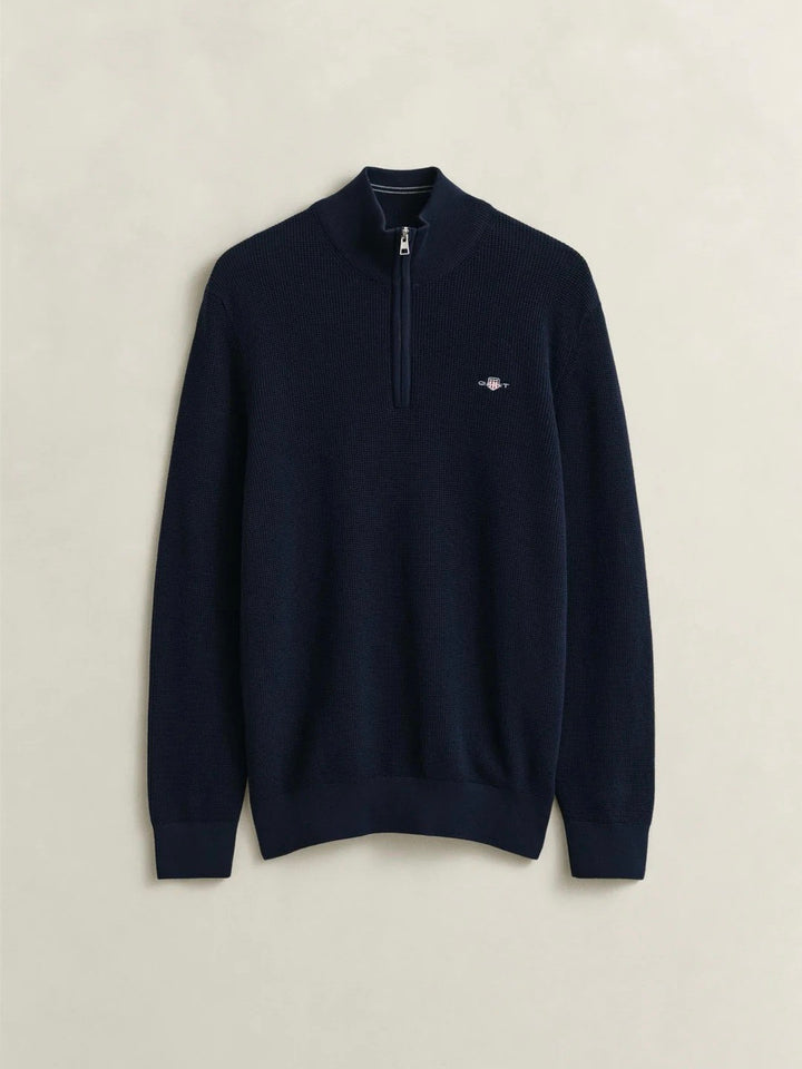 Micro Textured Cotton Half Zip