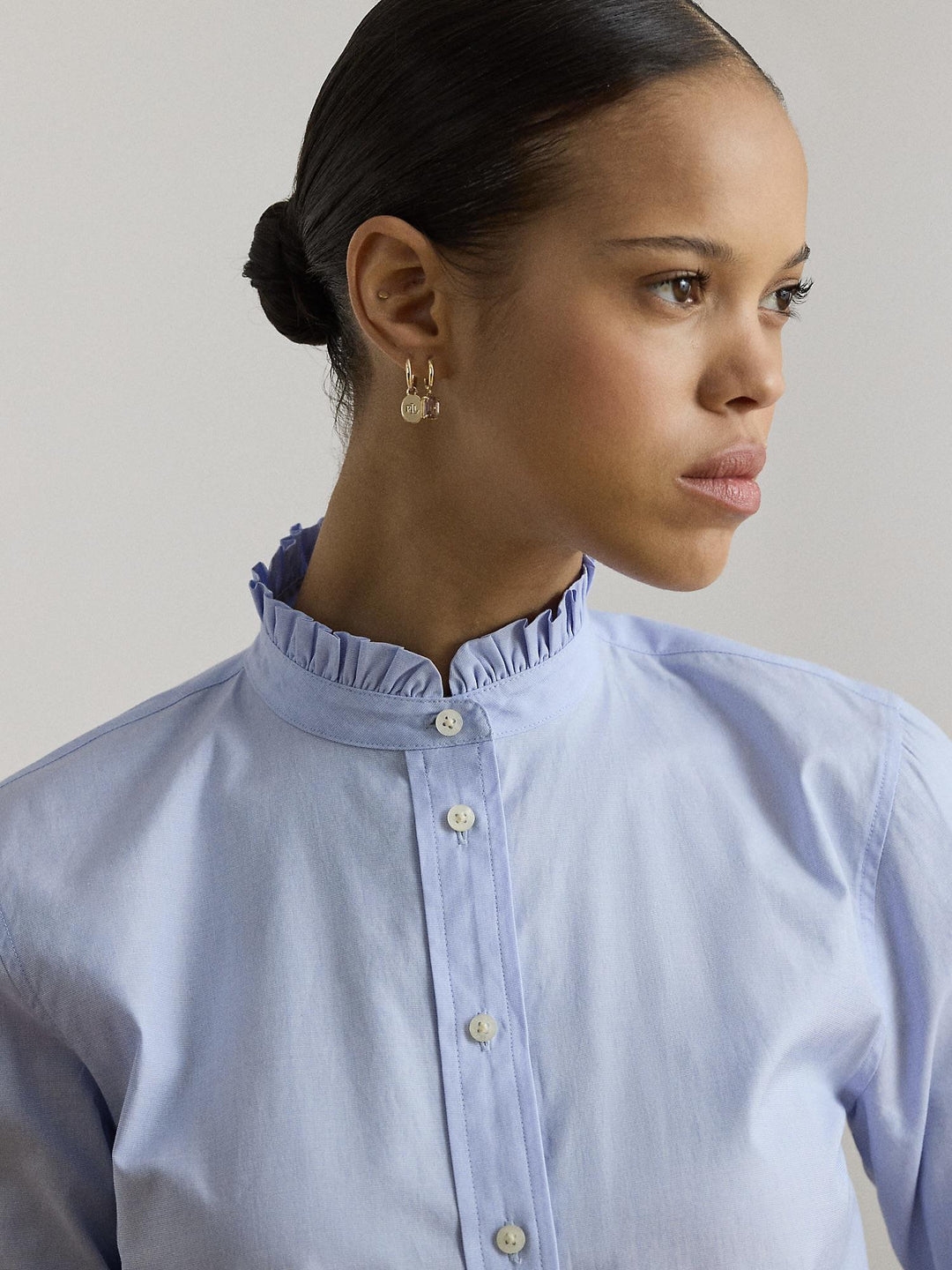 Ruffle cotton shirt