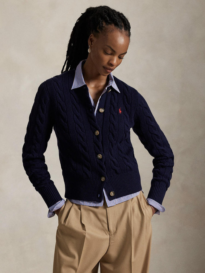 Cable Wool Cashmere Cardigan