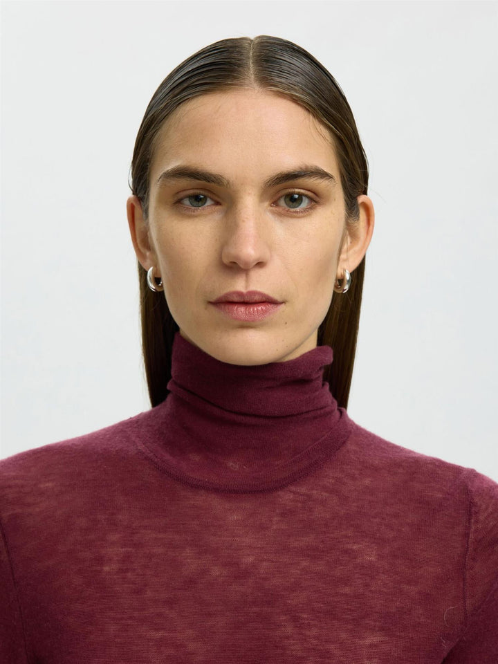 Slwvendy Wool Ls Knit Roll Neck Noos