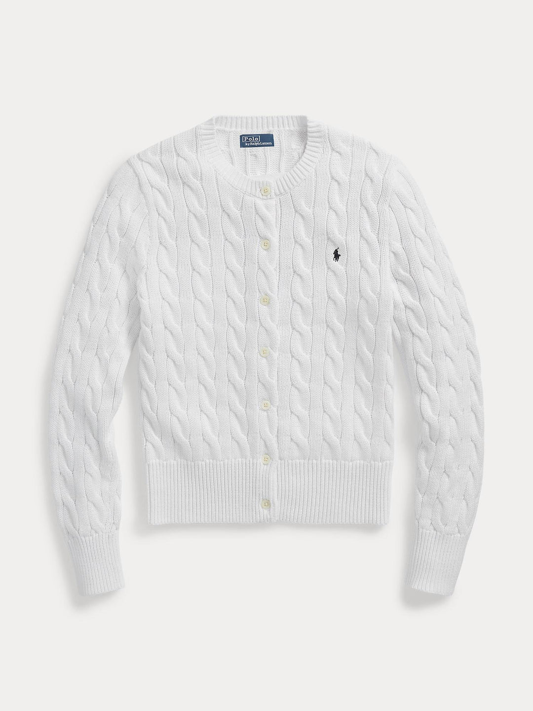 Cable knit cotton cardigan