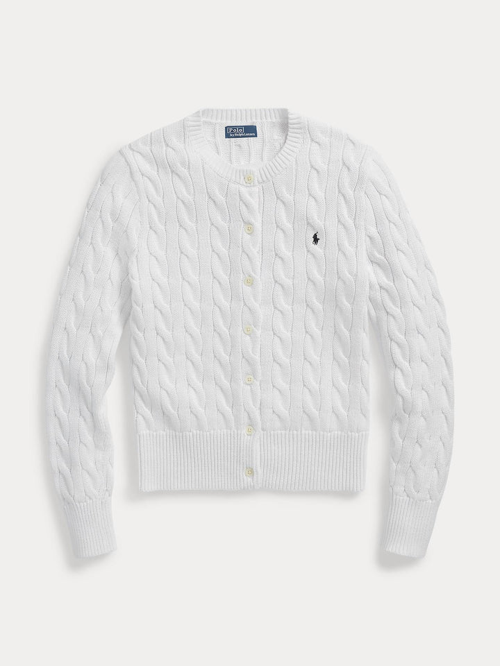 Cable knit cotton cardigan