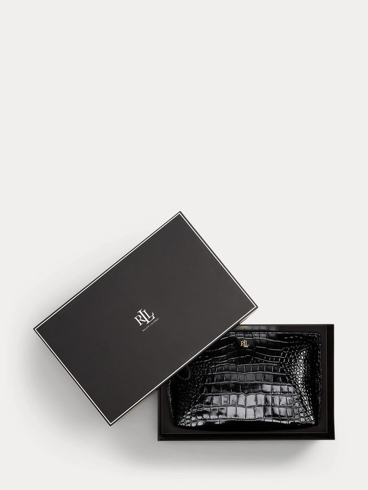 CROCODILE EMB LARGE POUCH