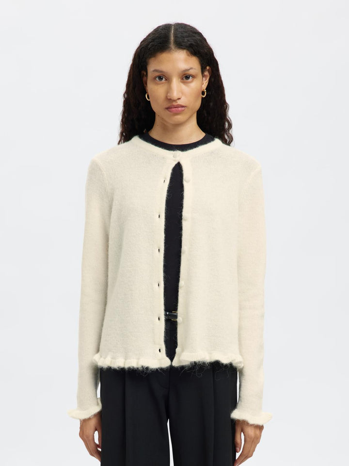 Slflulu Frill Ls Knit Cardigan