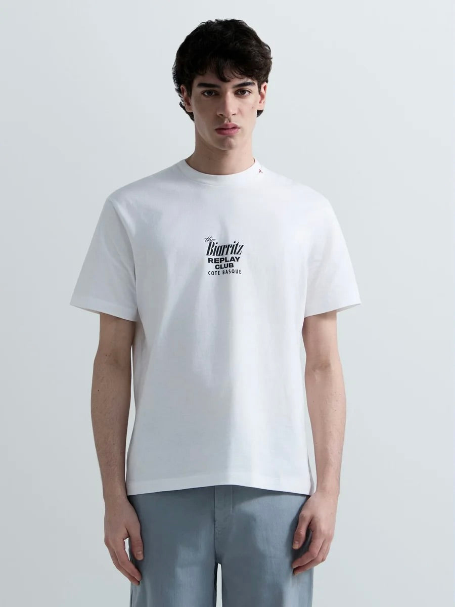Cocktail print cotton t-.shirt