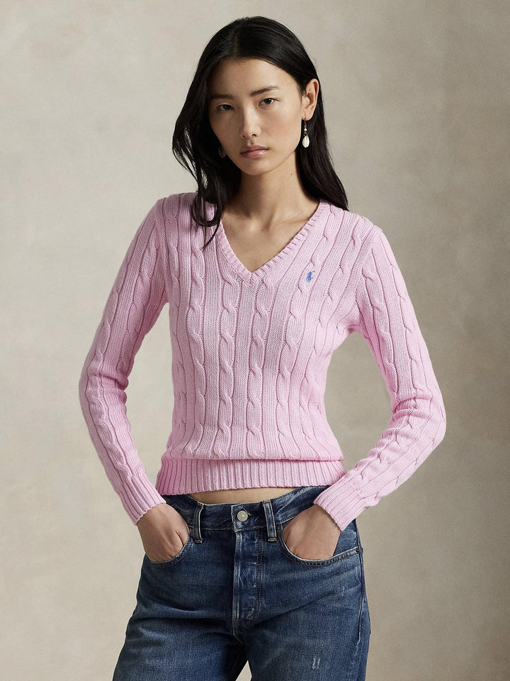 Cable Knit V-neck Sweater