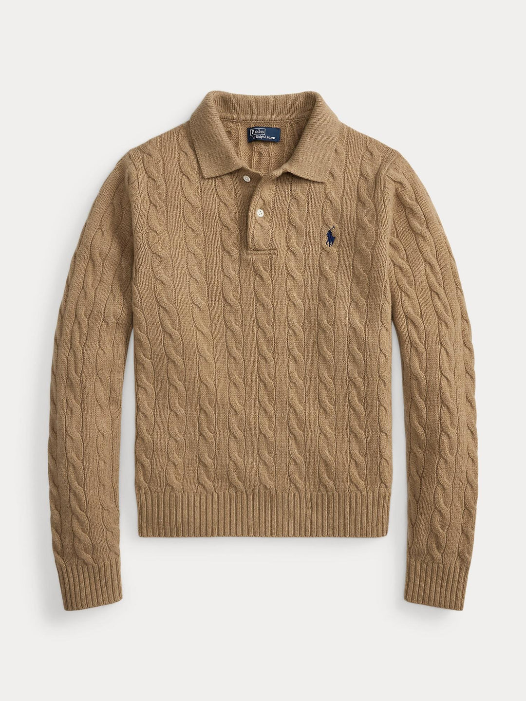 Wool cashmere polo sweater
